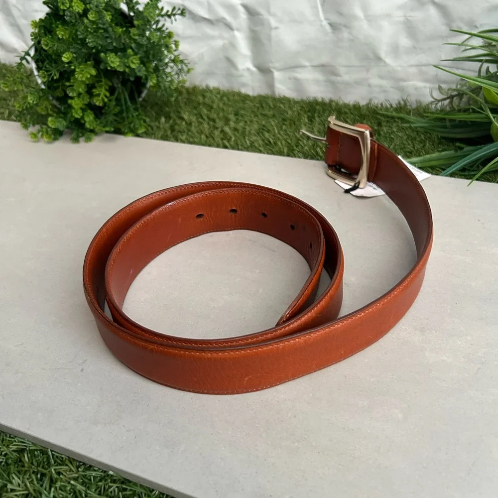 BOSCA DOLCE Leather Belt with silver Buckle like new, men’s size 40